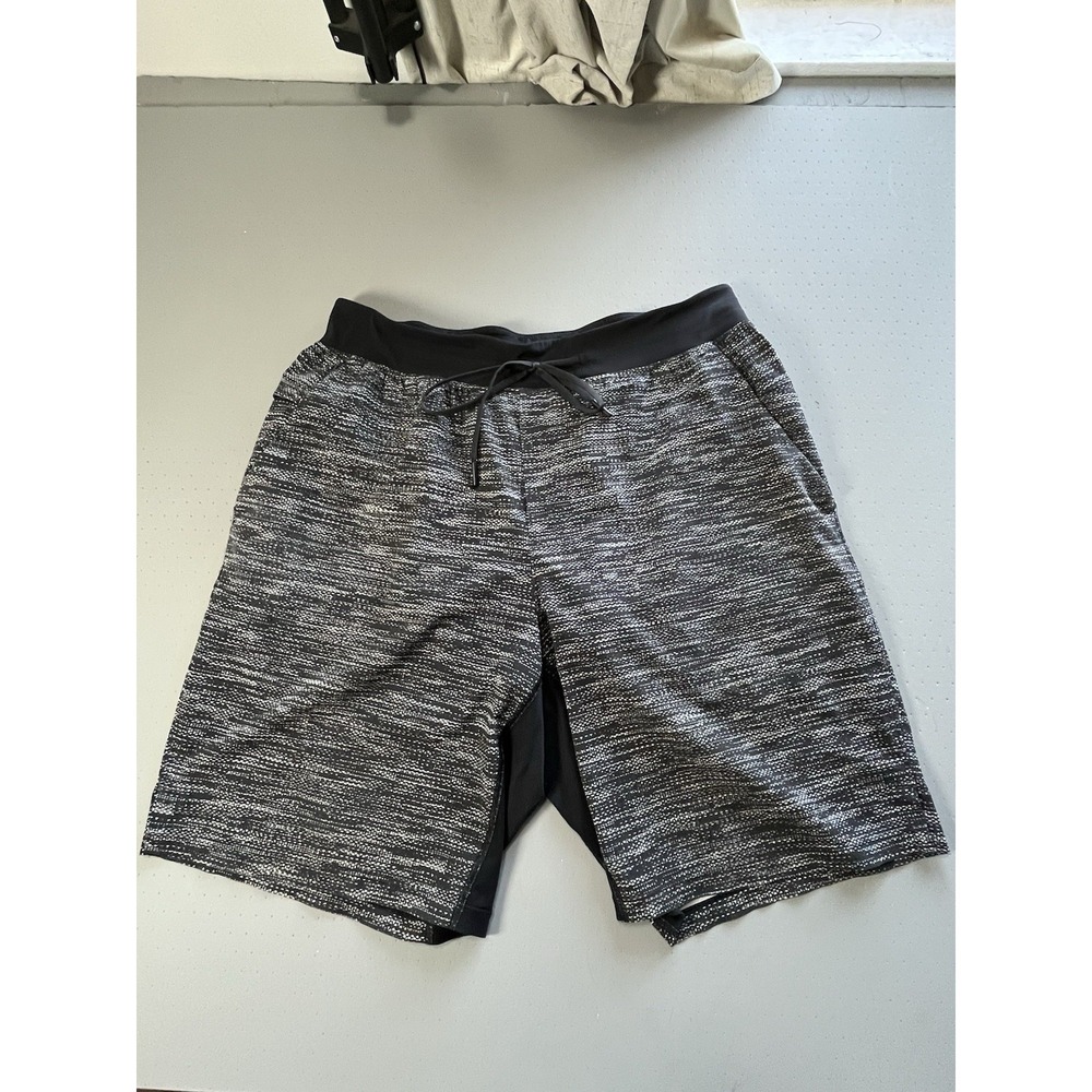 Lululemon Men's All Court Texture White Black T.H.E. Short 11" Size‎ L Stretch